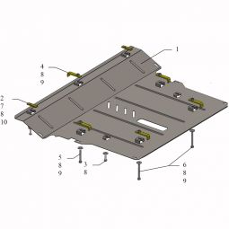 Kolchuga Защита двигателя, КПП и радиатора на Opel Astra K '15-