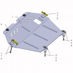 Kolchuga Защита двигателя, КПП и радиатора на Opel Combo C '01-11 (ZiPoFlex-оцинковка)
