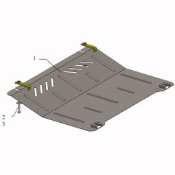 Kolchuga Защита двигателя, КПП и радиатора на Opel Corsa D '06-14 (V-1,4D) (ZiPoFlex-оцинковка)