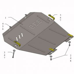 Kolchuga Защита двигателя, КПП и радиатора на Opel Zafira B '05-11