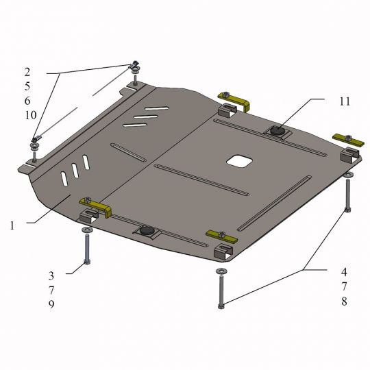 Kolchuga Защита двигателя, КПП и радиатора на Opel Zafira C '11- (ZiPoFlex-оцинковка) Kolchuga Защита двигателя, КПП и радиатора на Opel Zafira C '11- (ZiPoFlex-оцинковка)