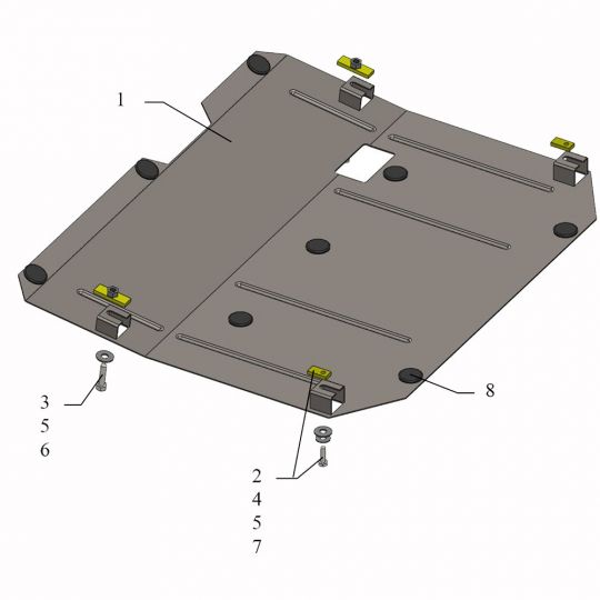 Kolchuga Защита двигателя, КПП и раздатки на Opel Antara '06- Kolchuga Защита двигателя, КПП и раздатки на Opel Antara '06-