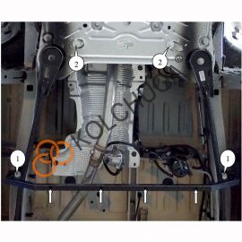 Kolchuga Защита топливного фильтра и лямбда зонта на Opel Vivaro II '14- (ZiPoFlex-оцинковка)