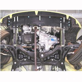 Kolchuga Защита двигателя, КПП и радиатора на Peugeot 107 '05- (ZiPoFlex-оцинковка)