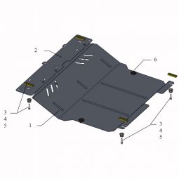Kolchuga Защита двигателя, КПП и радиатора на Peugeot 107 '05-