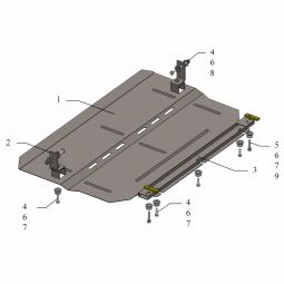 Kolchuga Защита двигателя, КПП и радиатора на Peugeot 2008 '13- (V-1,6i)