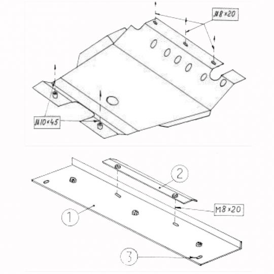 Kolchuga Защита двигателя, КПП и радиатора на Peugeot 206 '98- Kolchuga Защита двигателя, КПП и радиатора на Peugeot 206 '98-