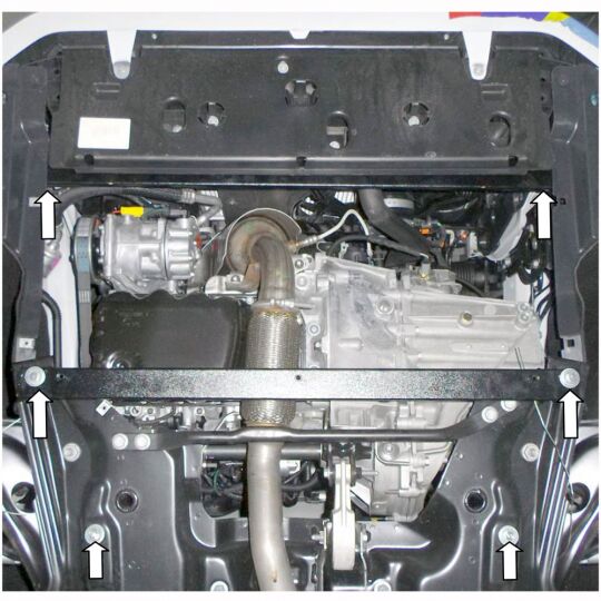 Kolchuga Защита двигателя, КПП и радиатора на Peugeot 208 '12- Kolchuga Защита двигателя, КПП и радиатора на Peugeot 208 '12-