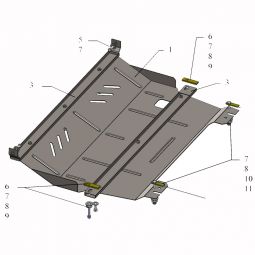 Kolchuga Защита двигателя, КПП и радиатора на Peugeot 208 '12- (ZiPoFlex-оцинковка)