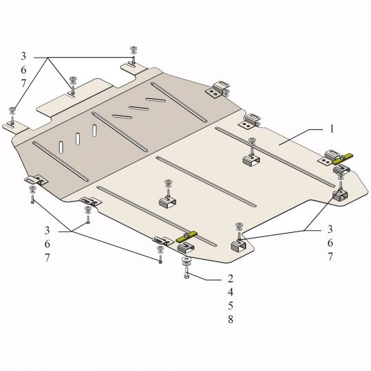 Kolchuga Защита двигателя, КПП и радиатора на Peugeot 3008 II '16-