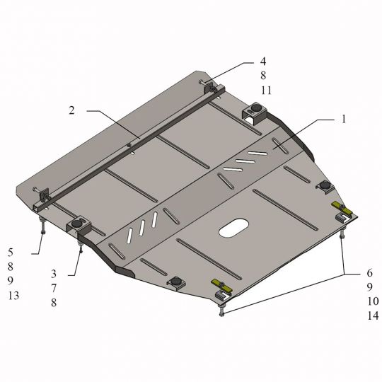 Kolchuga Защита двигателя, КПП и радиатора на Peugeot 407 '04-11 Kolchuga Защита двигателя, КПП и радиатора на Peugeot 407 '04-11