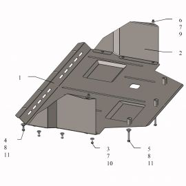 Kolchuga Защита двигателя, КПП и радиатора на Peugeot Boxer I '94-06 (V-2,0i) (ZiPoFlex-оцинковка)