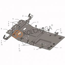 Kolchuga Защита двигателя, КПП и радиатора на Peugeot Boxer II '14- (V-2,2HDI) (ZiPoFlex-оцинковка)