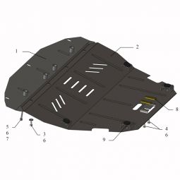 Kolchuga Защита двигателя, КПП и радиатора на Peugeot Expert I '95-07 (V-2,0HDI) (ZiPoFlex-оцинковка)