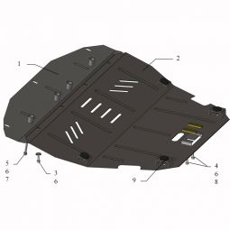 Kolchuga Защита двигателя, КПП и радиатора на Peugeot Expert I '95-07 (ZiPoFlex-оцинковка)