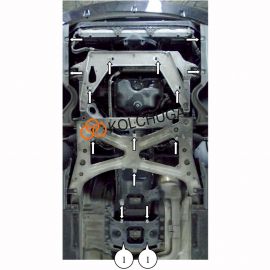 Kolchuga Защита двигателя и КПП на Porsche Panamera I '09-16 (ZiPoFlex-оцинковка)