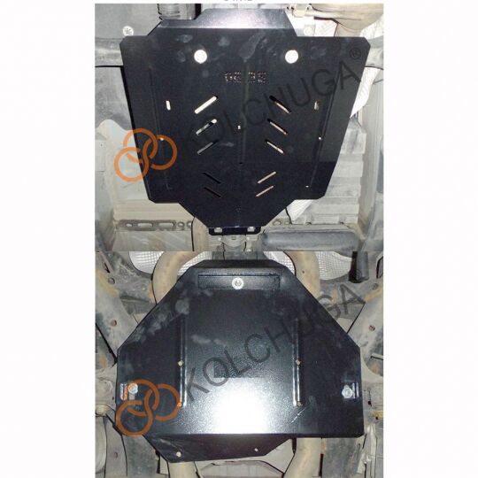 Kolchuga Защита раздатки и заднего моста на Porsche Cayenne I '07-10 (ZiPoFlex-оцинковка)