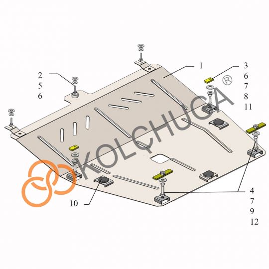 Kolchuga Защита двигателя и КПП на Renault Captur '13- (ZiPoFlex-оцинковка) Kolchuga Защита двигателя и КПП на Renault Captur '13- (ZiPoFlex-оцинковка)