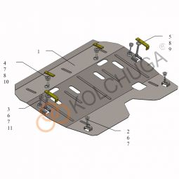 Kolchuga Защита двигателя и КПП на Renault Sandero I '07-12