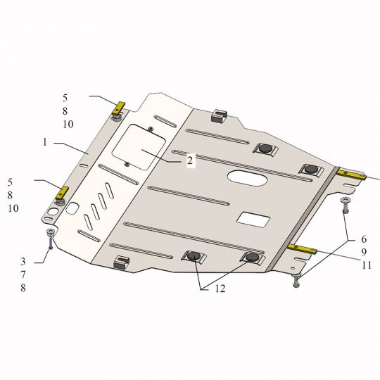 Kolchuga Защита двигателя и КПП на Renault Scenic III '09-16 (ZiPoFlex-оцинковка)