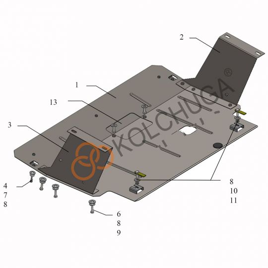 Kolchuga Защита двигателя и КПП на Renault Trafic III '14- (ZiPoFlex-оцинковка) Kolchuga Защита двигателя и КПП на Renault Trafic III '14- (ZiPoFlex-оцинковка)
