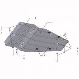 Kolchuga Защита двигателя, КПП и радиатора на Renault Koleos I '08- (ZiPoFlex-оцинковка)