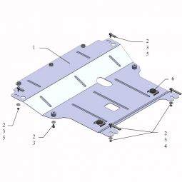 Kolchuga Защита двигателя, КПП и радиатора на Renault Megane II '02-09 (ZiPoFlex-оцинковка)