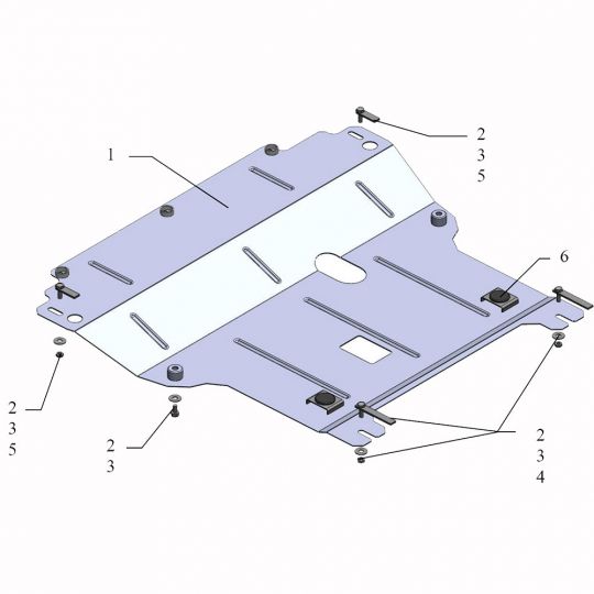 Kolchuga Защита двигателя, КПП и радиатора на Renault Megane II '02-09 Kolchuga Защита двигателя, КПП и радиатора на Renault Megane II '02-09