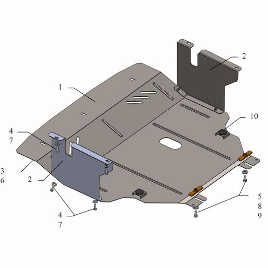 Kolchuga Защита двигателя, КПП и радиатора на Renault Trafic II '01- (V-1,9D) (ZiPoFlex-оцинковка) Kolchuga Защита двигателя, КПП и радиатора на Renault Trafic II '01- (V-1,9D) (ZiPoFlex-оцинковка)