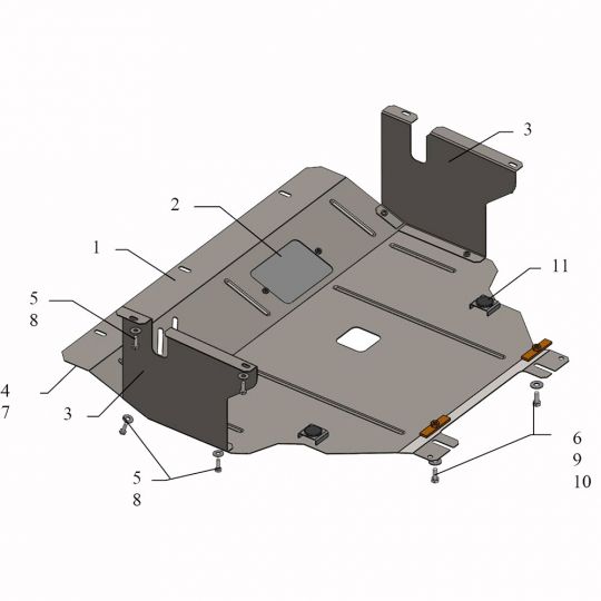 Kolchuga Защита двигателя, КПП и радиатора на Renault Trafic II '01- (V-2,0D) (ZiPoFlex-оцинковка) Kolchuga Защита двигателя, КПП и радиатора на Renault Trafic II '01- (V-2,0D) (ZiPoFlex-оцинковка)