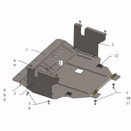 Kolchuga Защита двигателя, КПП и радиатора на Renault Trafic II '01- (V-2,5D)