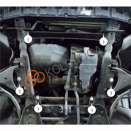 Kolchuga Защита двигателя, КПП и радиатора на Renault Twingo II '07-14 (ZiPoFlex-оцинковка)