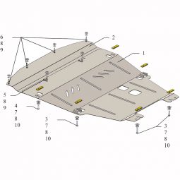 Kolchuga Защита двигателя, КПП и радиатора на Renault Vel Satis '01-09