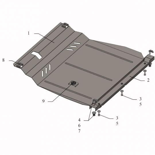 Kolchuga Защита двигателя, КПП и радиатора на Saipa Tiba '09-