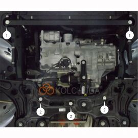 Kolchuga Защита двигателя, КПП и радиатора на Seat Ibiza V '17- (ZiPoFlex-оцинковка)