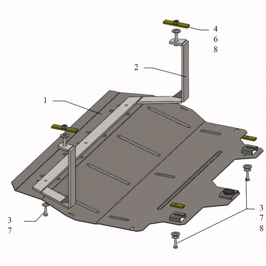 Kolchuga Защита двигателя, КПП и радиатора на Skoda Fabia II '07- (V-1,2) (ZiPoFlex-оцинковка) Kolchuga Защита двигателя, КПП и радиатора на Skoda Fabia II '07- (V-1,2) (ZiPoFlex-оцинковка)
