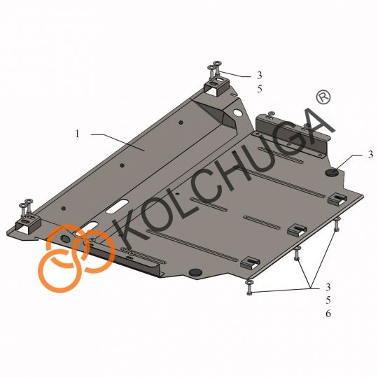 Kolchuga Защита двигателя, КПП и радиатора на Skoda Kodiaq '16- (сборка Украина) (ZiPoFlex-оцинковка) Kolchuga Защита двигателя, КПП и радиатора на Skoda Kodiaq '16- (сборка Украина) (ZiPoFlex-оцинковка)