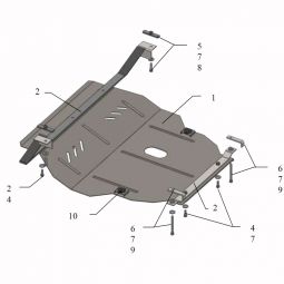 Kolchuga Защита двигателя, КПП и радиатора на Skoda Octavia I '96-10 (бензин) (ZiPoFlex-оцинковка)