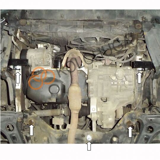 Kolchuga Защита двигателя, КПП и радиатора на Skoda Rapid '12- (кроме авто СНГ) Kolchuga Защита двигателя, КПП и радиатора на Skoda Rapid '12- (кроме авто СНГ)