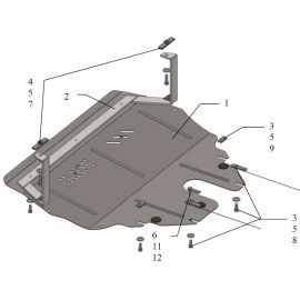 Kolchuga Защита двигателя, КПП и радиатора на Skoda Roomster '06- (ZiPoFlex-оцинковка)
