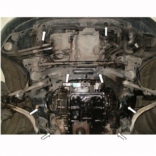 Kolchuga Защита двигателя, КПП и радиатора на Skoda Superb I '01-08 Kolchuga Защита двигателя, КПП и радиатора на Skoda Superb I '01-08