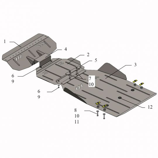Kolchuga Защита двигателя, КПП и радиатора на Ssang Yong Rexton W '12-