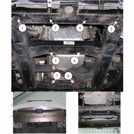 Kolchuga Защита двигателя, КПП и радиатора на Ssang Yong Rodius I '04-13