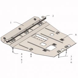 Kolchuga Защита двигателя, КПП и радиатора на Ssang Yong Tivoli '15-