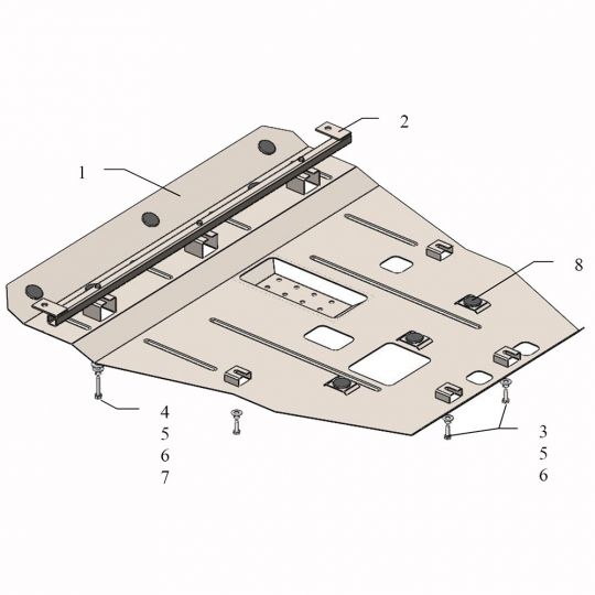 Kolchuga Защита двигателя, КПП и радиатора на Ssang Yong Tivoli '15- Kolchuga Защита двигателя, КПП и радиатора на Ssang Yong Tivoli '15-