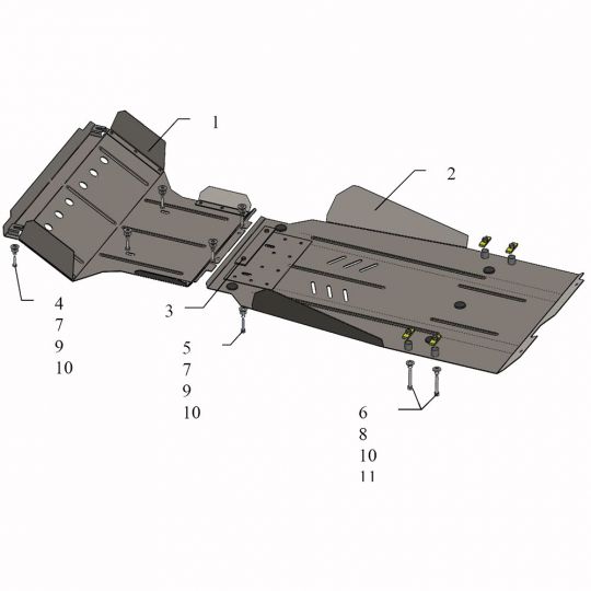 Kolchuga Защита двигателя, КПП, радиатора и раздатки на Ssang Yong Rexton I '01-06 Kolchuga Защита двигателя, КПП, радиатора и раздатки на Ssang Yong Rexton I '01-06