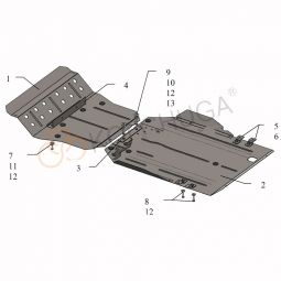 Kolchuga Защита двигателя, КПП, радиатора и раздатки на Ssang Yong Rexton II '17-