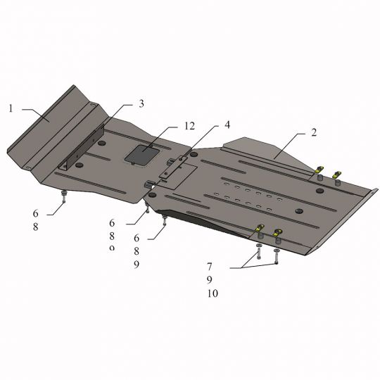 Kolchuga Защита двигателя, КПП, радиатора и раздатки на Ssang Yong Actyon Sports '05- Kolchuga Защита двигателя, КПП, радиатора и раздатки на Ssang Yong Actyon Sports '05-