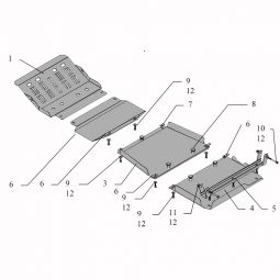 Kolchuga Защита двигателя, КПП, радиатора и раздатки на Ssang Yong Korando II '97-06