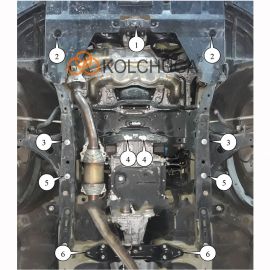 Kolchuga Защита двигателя и КПП на Subaru Outback IV '09-14 (вариатор)